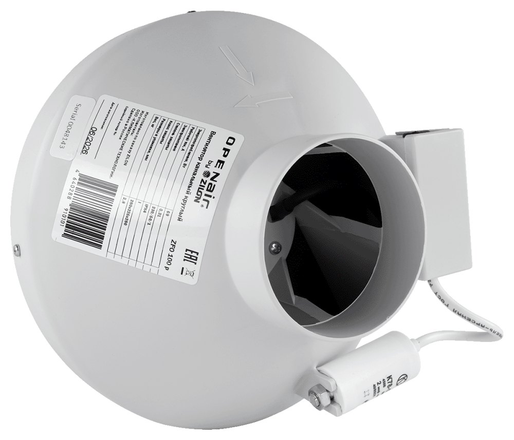 Круглый канальный вентилятор ZILON ZFO 250