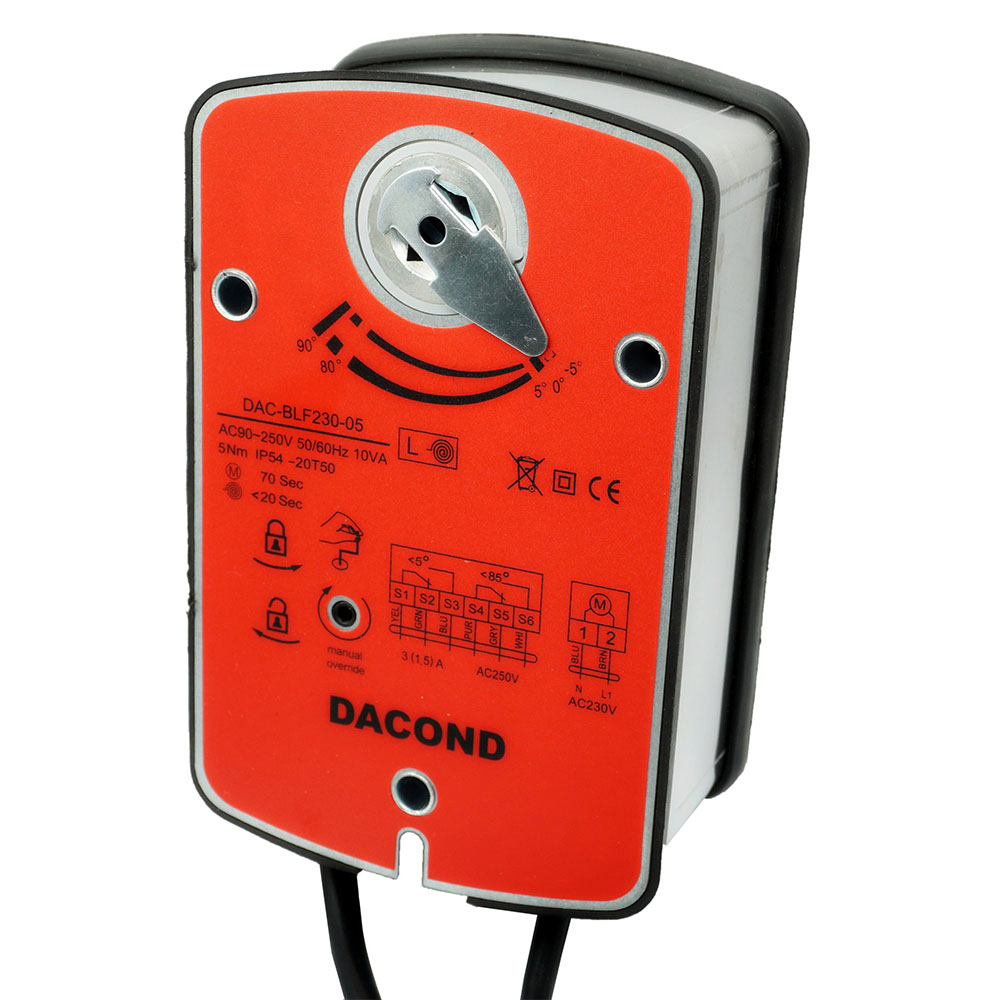 Электропривод DACOND DAC-BLF24-20 (20 Н·м, 24 В, для ОЗК, с пружиной)