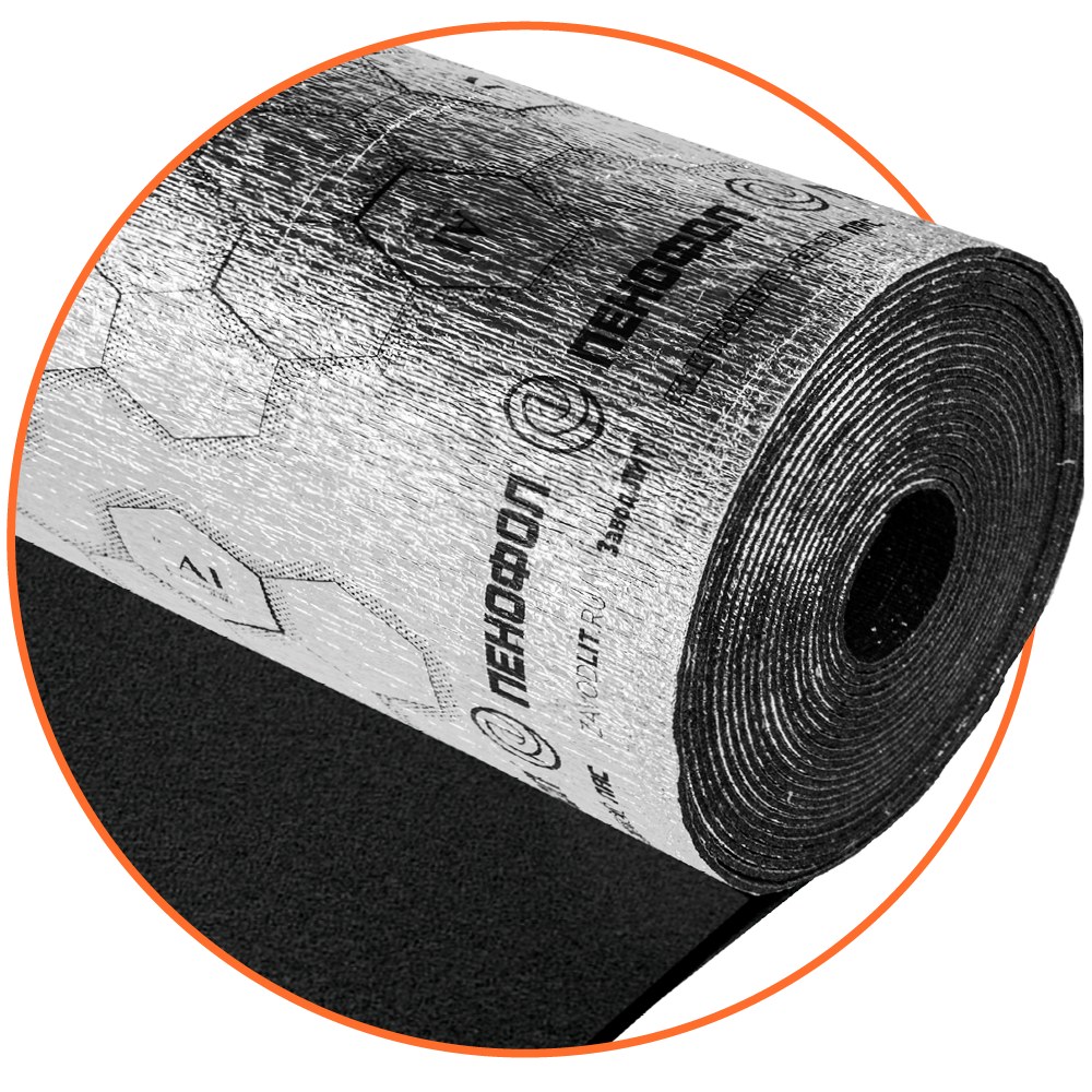 ПЕНОФОЛ BLACK A 10 мм, рулон 0,6×15 м (9 м²)
