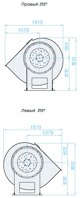 Аэродинамические характеристики, габаритно-присоединительные размеры — Вентилятор радиальный SVR 9 DU